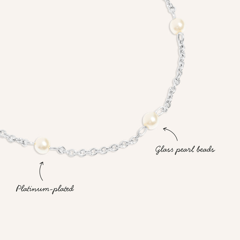 Pearlescent Stationed Bracelet (Silver)