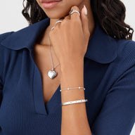 Pearlescent Stationed Bracelet (Silver)