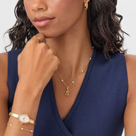 Pearlescent Stationed Necklace (Gold)