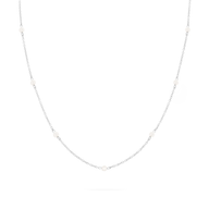 Pearlescent Stationed Necklace (Silver)