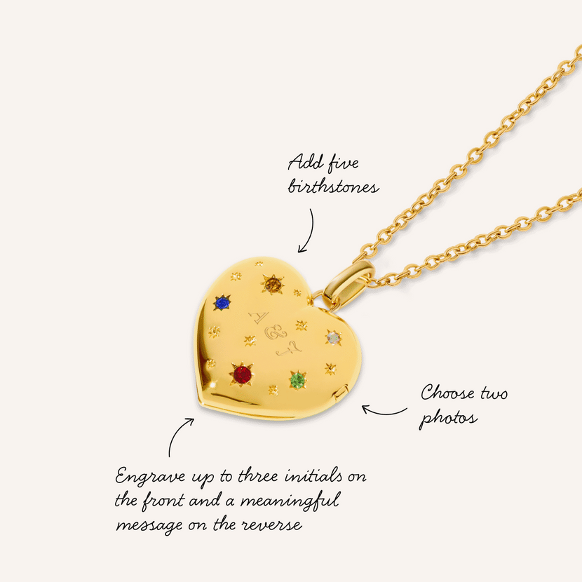 The Story of Us Heart Locket Necklace (Gold)