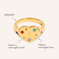 The Story of Us Heart Signet Ring (Gold)