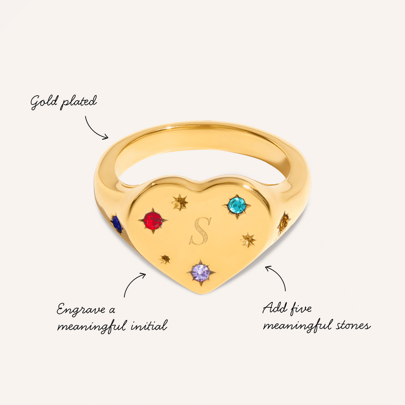 The Story of Us Heart Signet Ring (Gold)