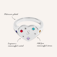 The Story of Us Heart Signet Ring (Silver)