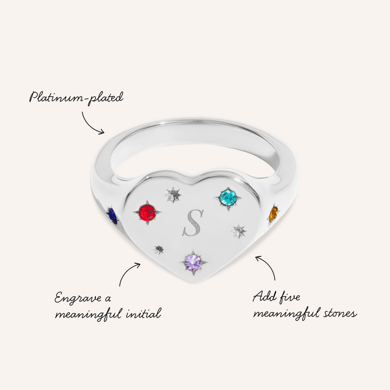 The Story of Us Heart Signet Ring (Silver)