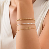 Made Mine Script Letter Bracelet & Styling Set (Gold)