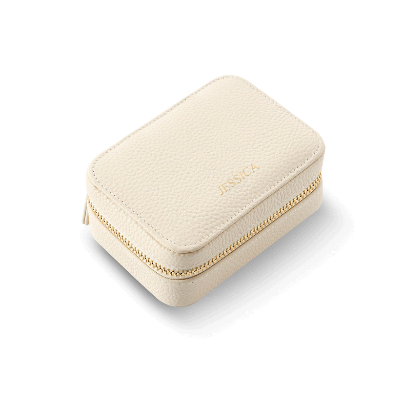 Small Leather Jewellery Box (Oatmilk)