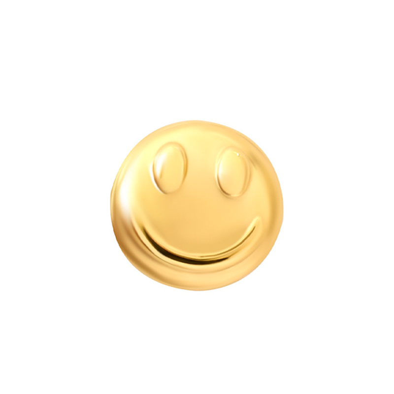 Mini Me Floating Smiley Charm (Gold)