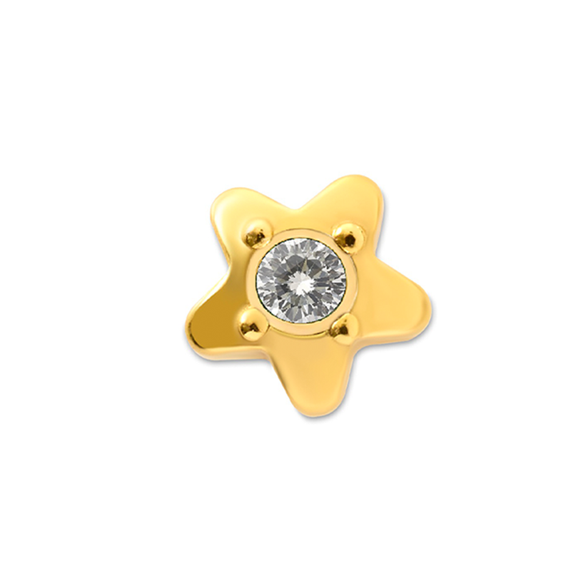 Mini Me Floating Crystal Star Charm (Gold)