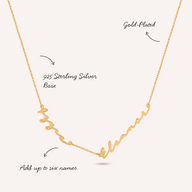 Multi Signature Name Necklace (Gold)