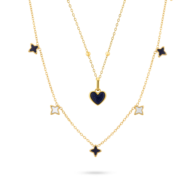 Celestial Skies Starlight Necklace Layerered Set (Gold)