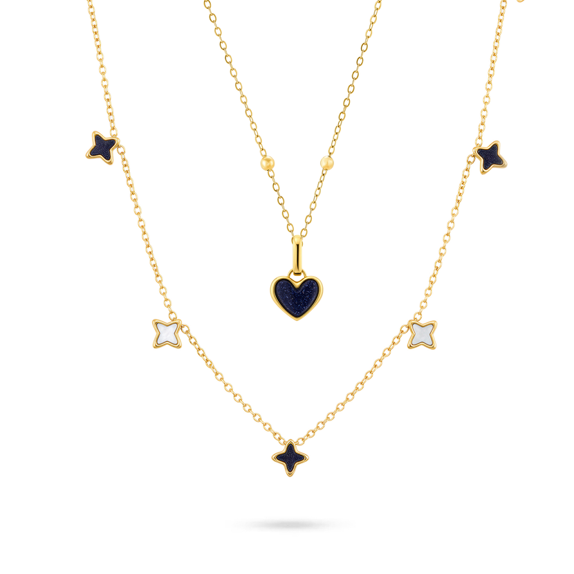 Celestial Skies Starlight Necklace Layerered Set (Gold)