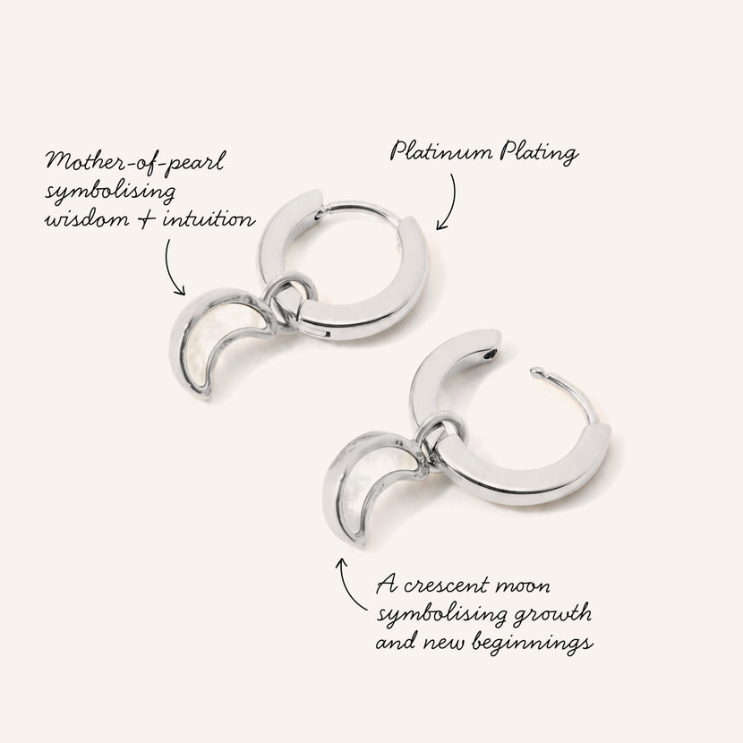 Lunar Hoop Earrings (Silver)