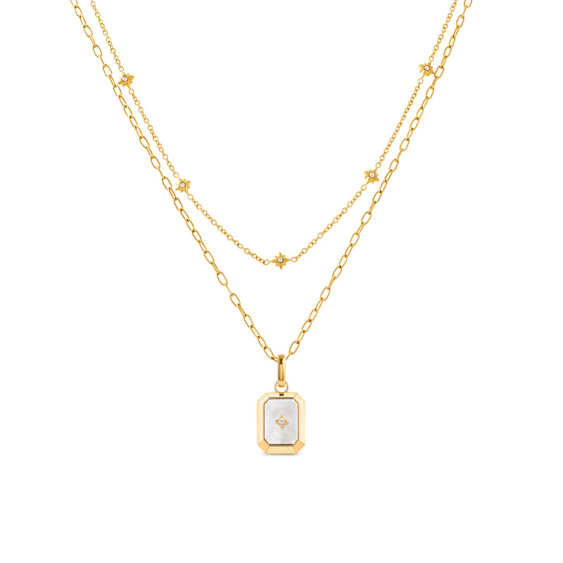 Celestial Skies Guiding Star Necklace Layered (Gold)