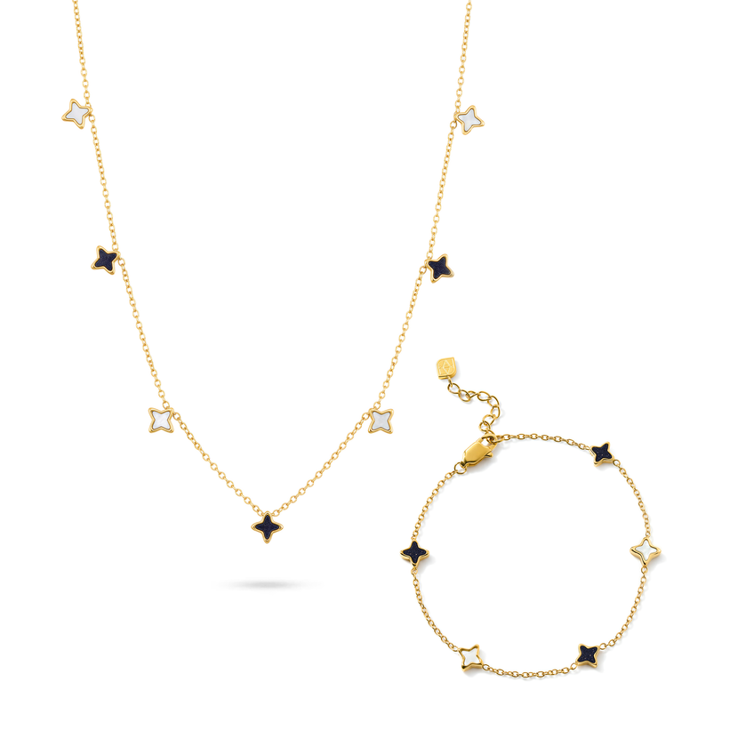 Celestial Skies Starlight Necklace & Bracelet Set (Gold)