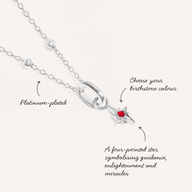 Star Birthstone Necklace (Silver)