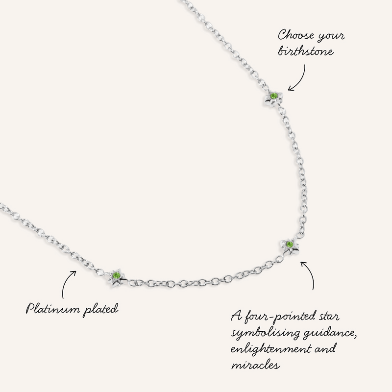 Written In The Stars Birthstone Necklace (Silver)
