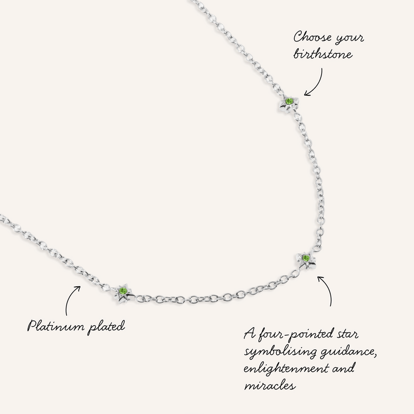Written In The Stars Birthstone Necklace (Silver)