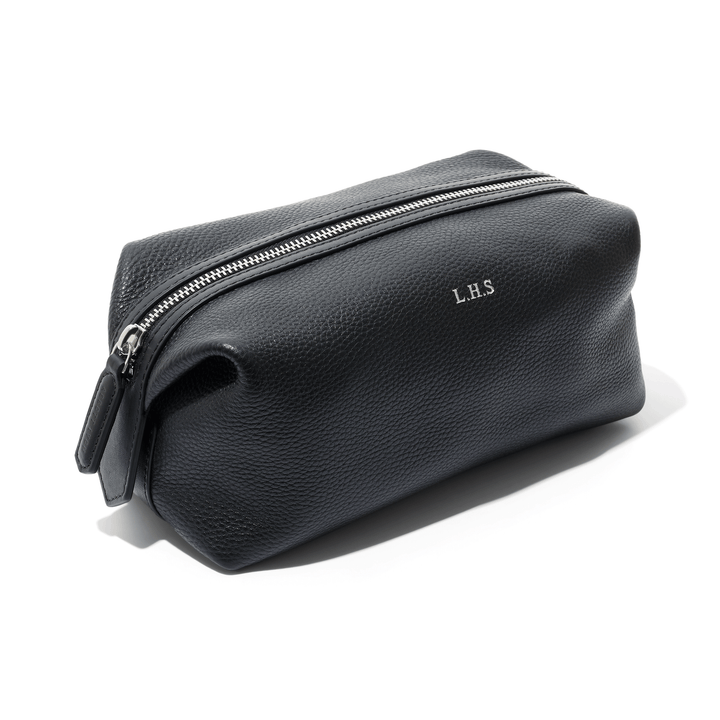 Men's Leather Wash Bag (Black)