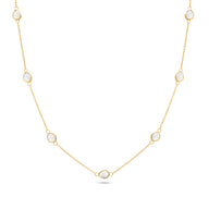 Signature Cut Multi White Quartz Necklace (Gold)