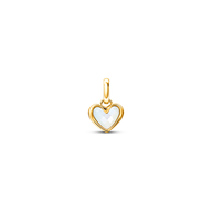 White Quartz Heart Pendant (Gold)