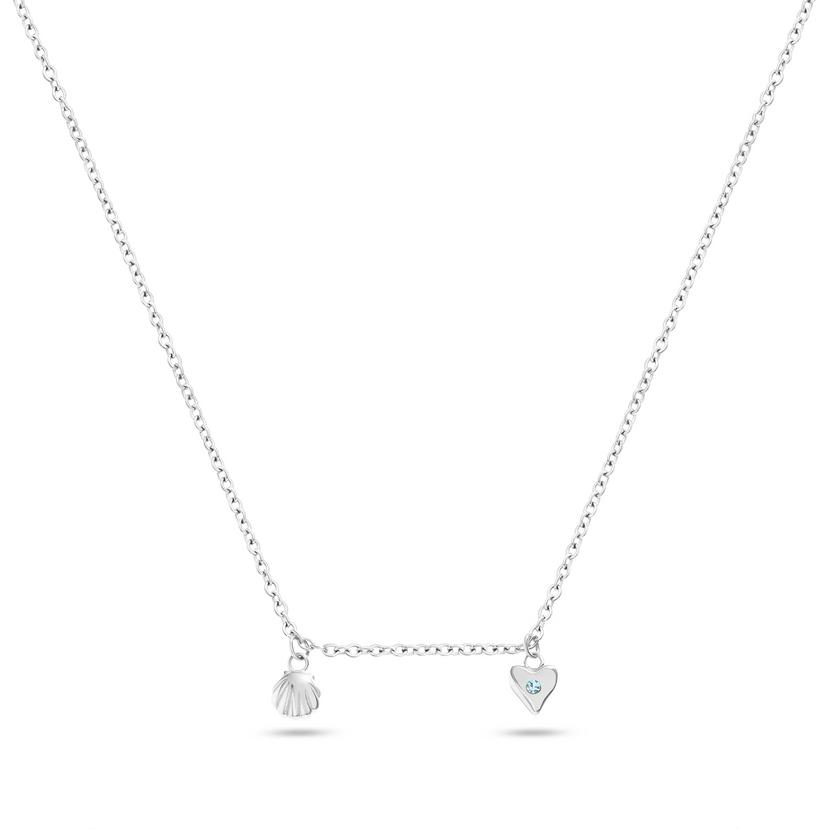 Written In The Sand Mini Charm Necklace (Silver)