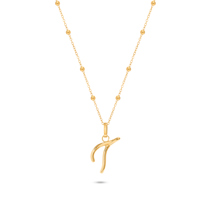 Written in The Sand Initial Necklace (Gold)