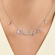 Written In The Sand Charm Name Necklace (Silver)
