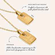 Written In The Stars Handwriting Tag Necklace (Gold)