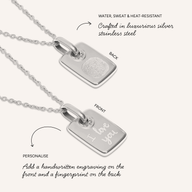 Written In The Stars Handwriting Tag Necklace (Silver)