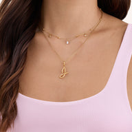 Written in The Sand Initial Necklace (Gold)