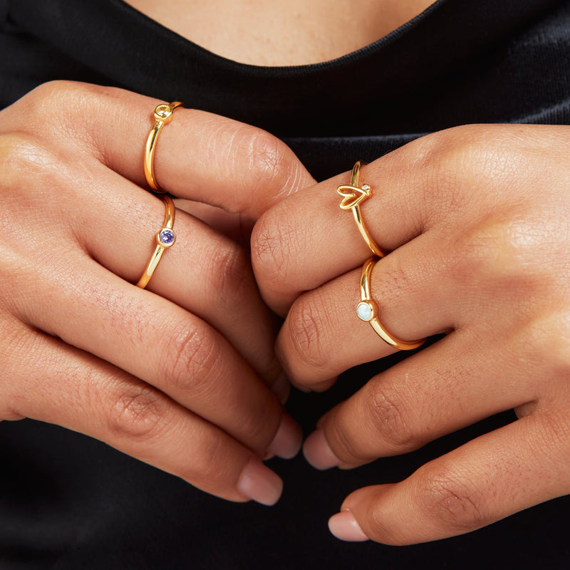 Stacey's Stories Doodle Heart Earrings & Ring Set (Gold)