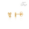 Stacey's Stories Doodle Heart Crystal Stud Earrings (Gold)