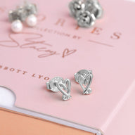 Stacey's Stories Doodle Heart Earrings & Ring Set (Silver)