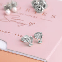 Stacey's Stories Doodle Heart Earrings & Ring Bundle (Silver)