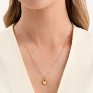 Butter Yellow Quartz Heart Necklace (Gold)
