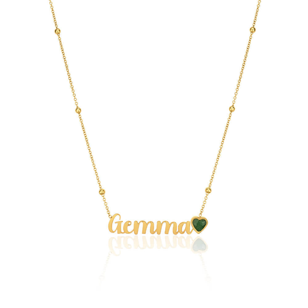 Birthstone Name Necklace