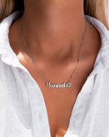 Birthstone Name Necklace (Silver)