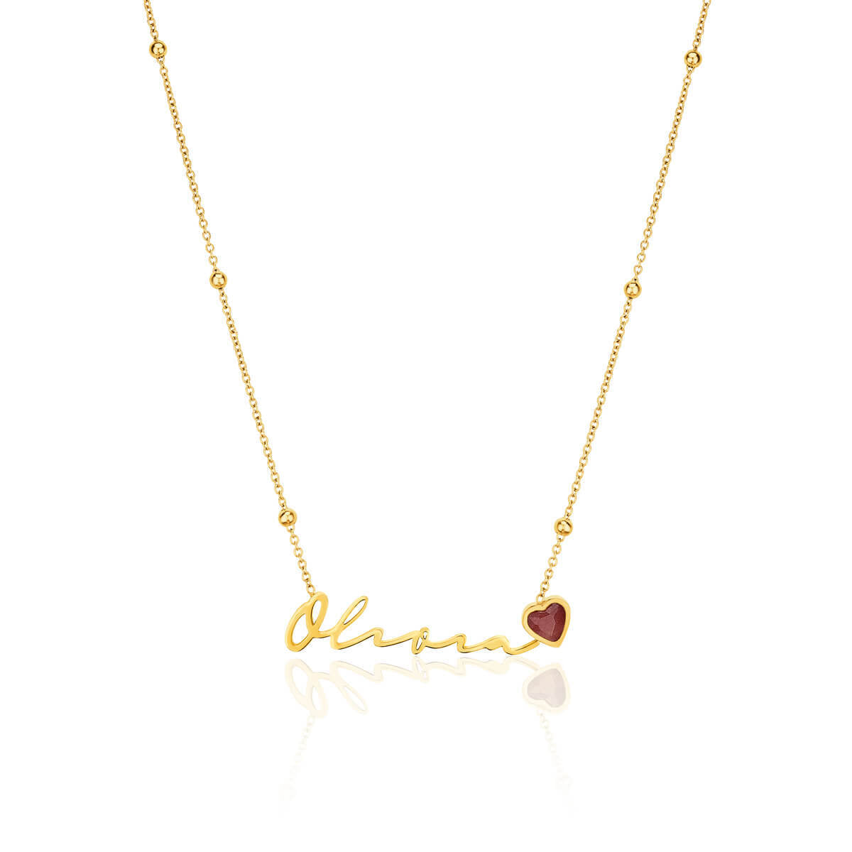 Birthstone Signature Name Necklace