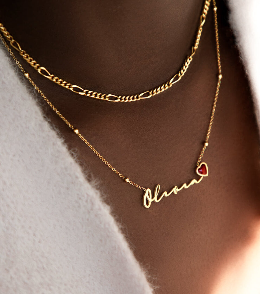 Gold Necklace Personalized Necklace With Signature Gold Plated