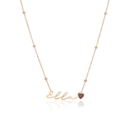 Birthstone Name Necklace (Rose Gold)