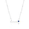 Birthstone Signature Name Necklace (Silver)