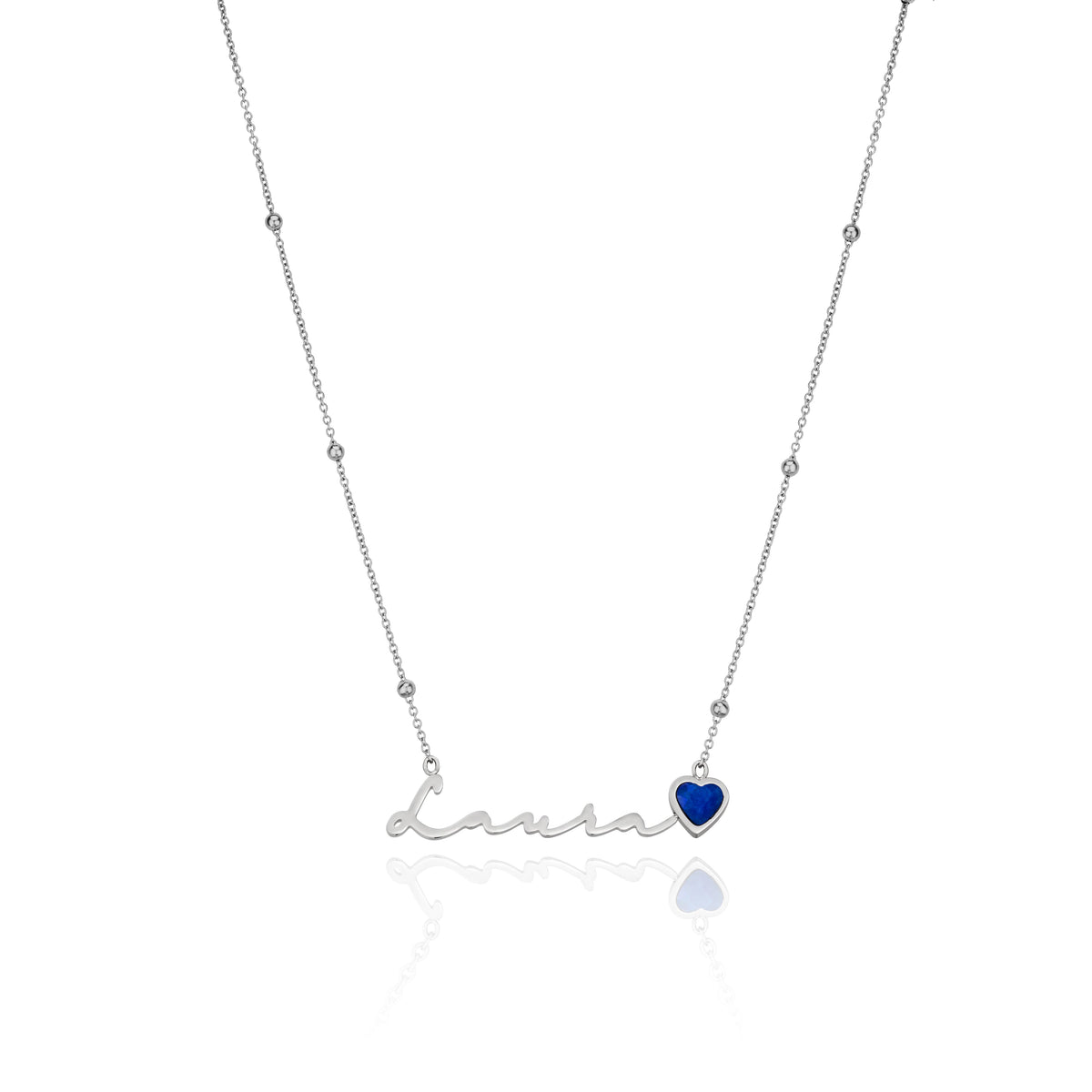 Birthstone Signature Name Necklace