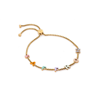 Custom Enamel Name Bracelet (Gold)