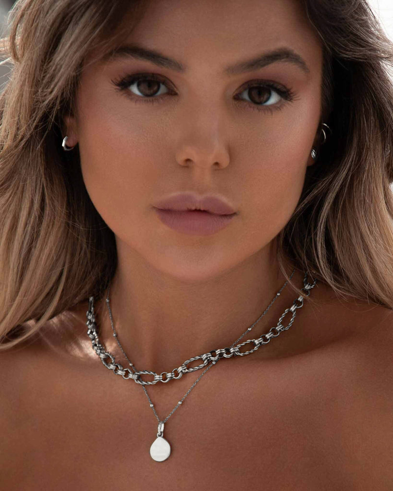 925 Sterling Silver Geometric Huggie Hoops (Silver)