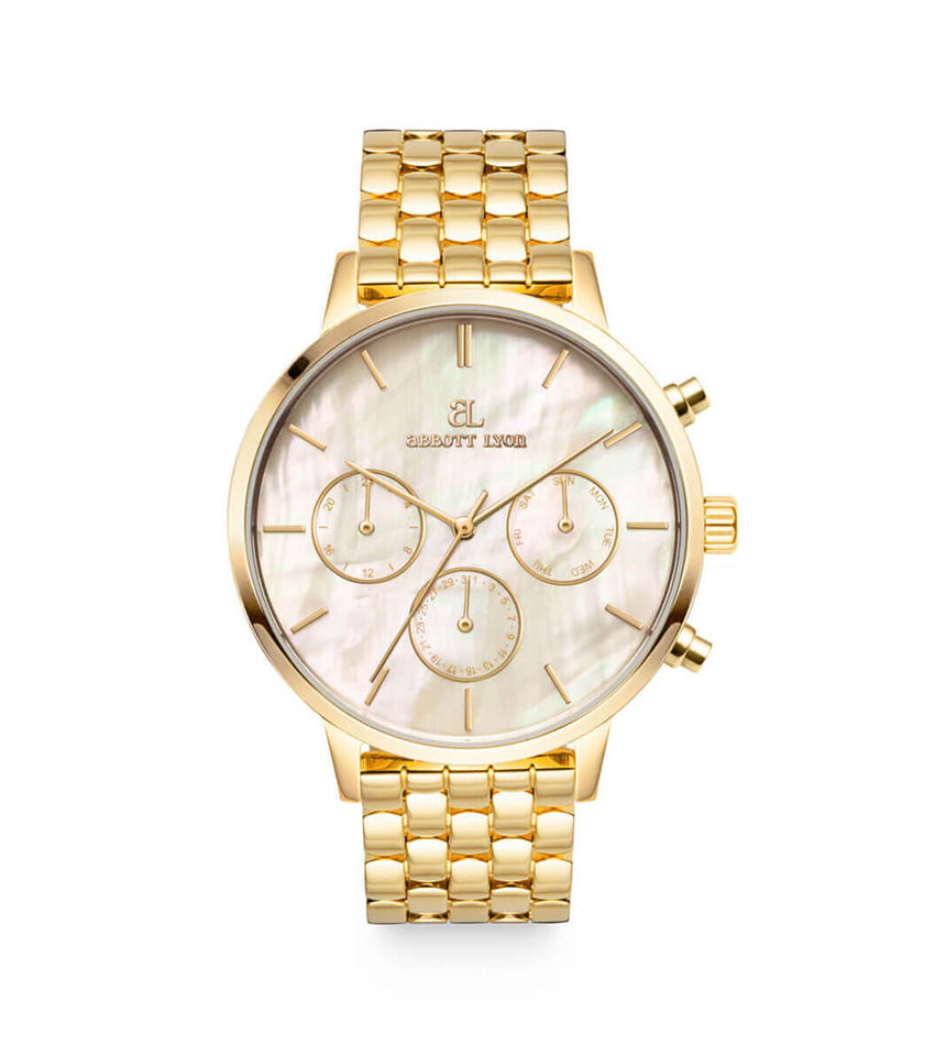 Gold Pearl Link Nueva 40 Watch