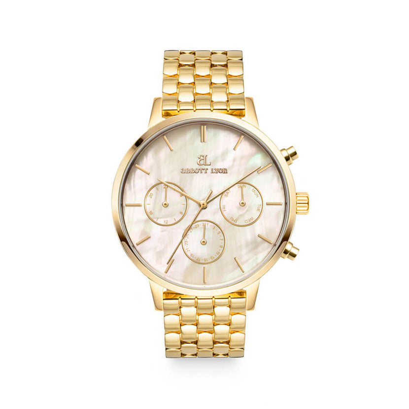 Gold Pearl Link Nueva 40 Watch