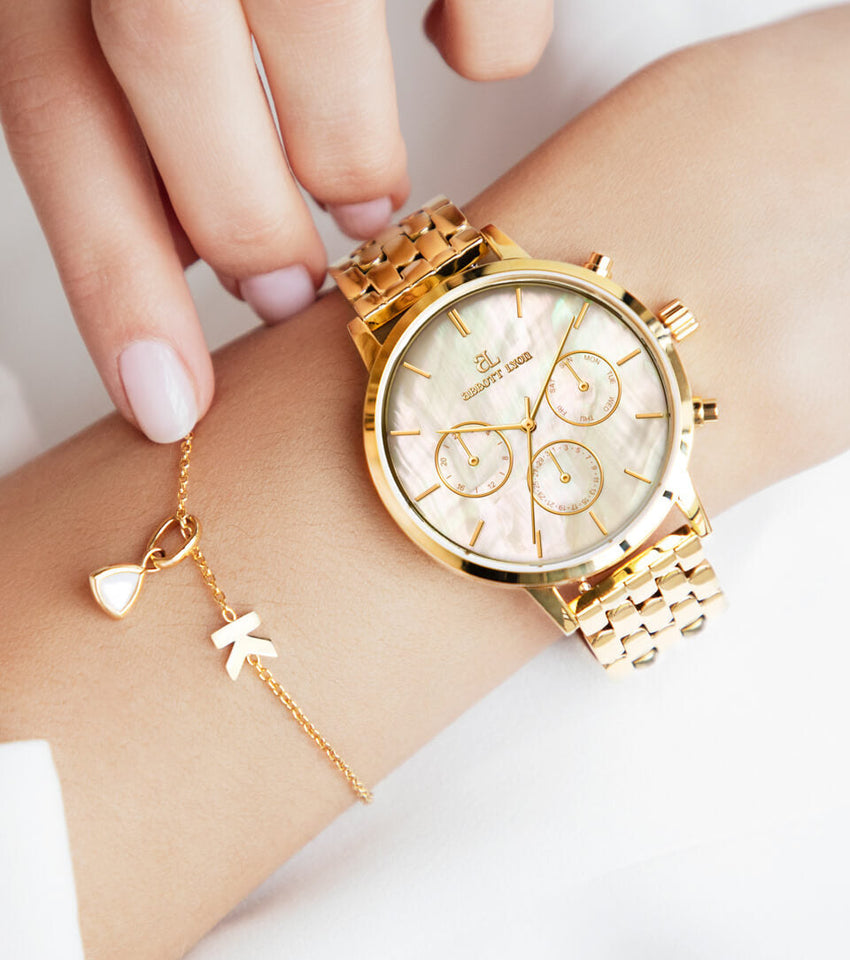 Gold Pearl Link Nueva 40 Watch
