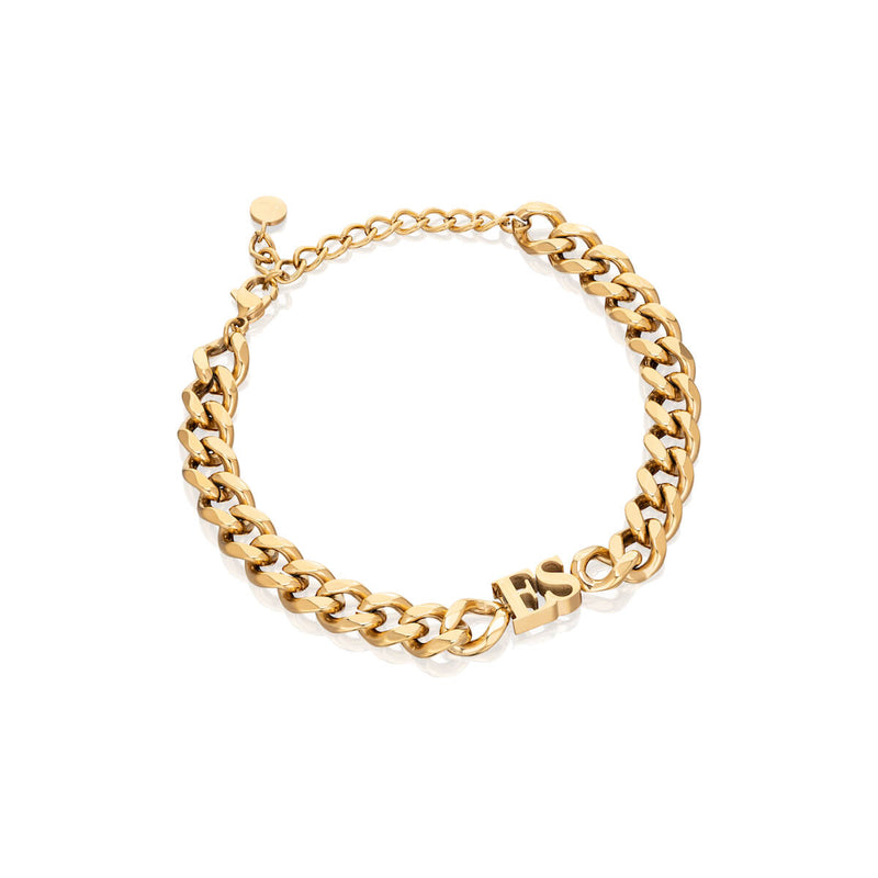 Initial Curb Bracelet (Gold)