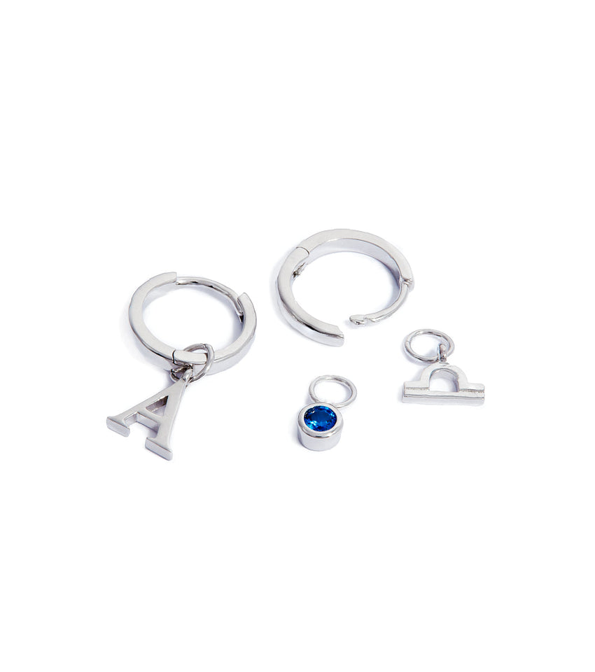 Stacey's Stories Huggie Hoop Charms (Silver)
